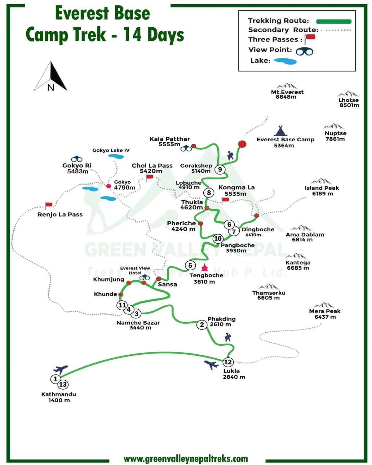 Everest Base Camp Trekking Trekking Map